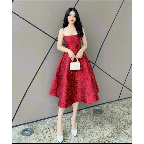 Đầm 2 Dây Nữ Chất Gấm Đẹp Phong Cách Trẻ Trung Sang Trọng Phù Hợp Dự Tiệc, Đi Chơi Siêu Hót NEW UNISEX