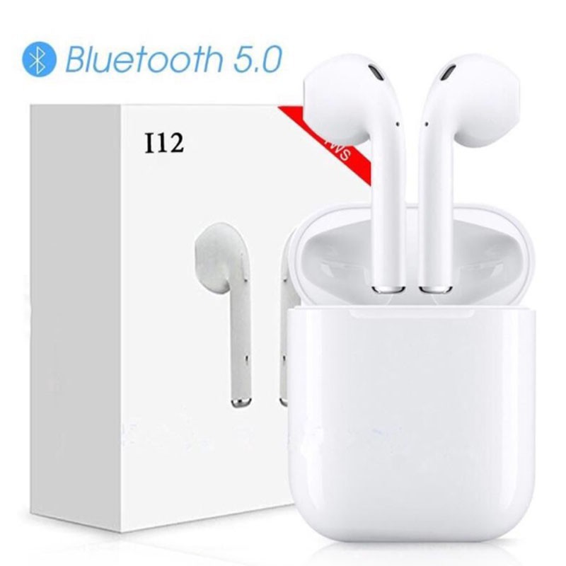 [ CHÍNH HÃNG] Tai nghe không dây bluetooth 5.0 i12 tws cảm ứng chạm âm thanh nổi. AIRPOD 1/2 2 TAI