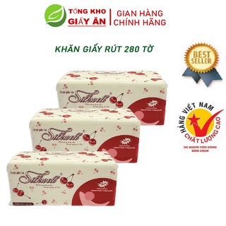 Khăn giấy ăn rút lụa Silkwell 280 tờ , Khăn giấy ăn cao cấp (Hàng chính hãng)