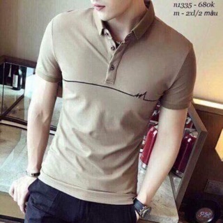 Áo thun nam cổ bẻ hoạ tiết nhịp tim atn44