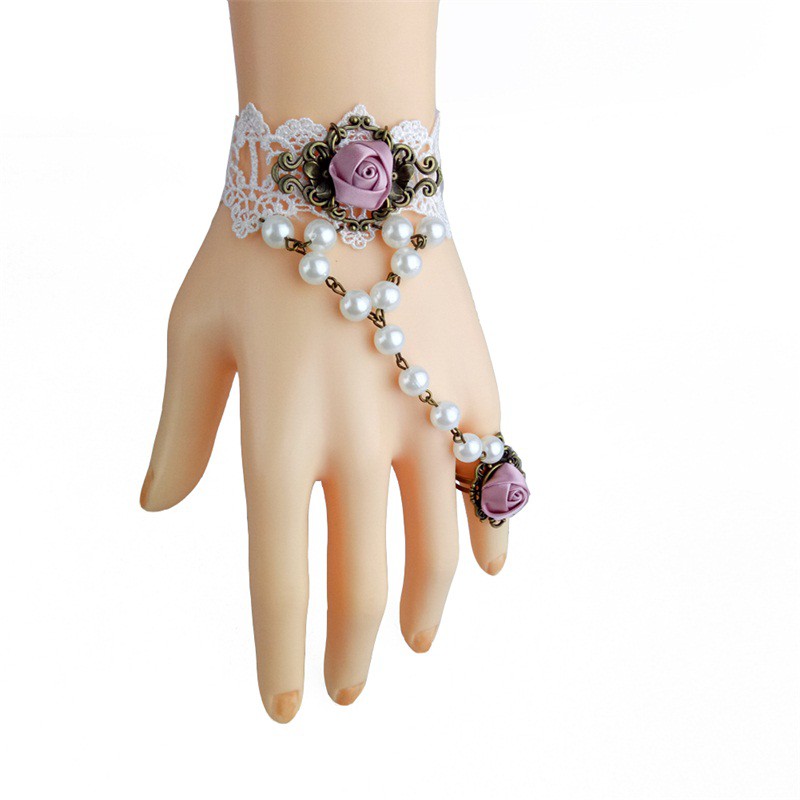 Vòng tay choker nữ 2 bông hồng ruốc xinh xắn