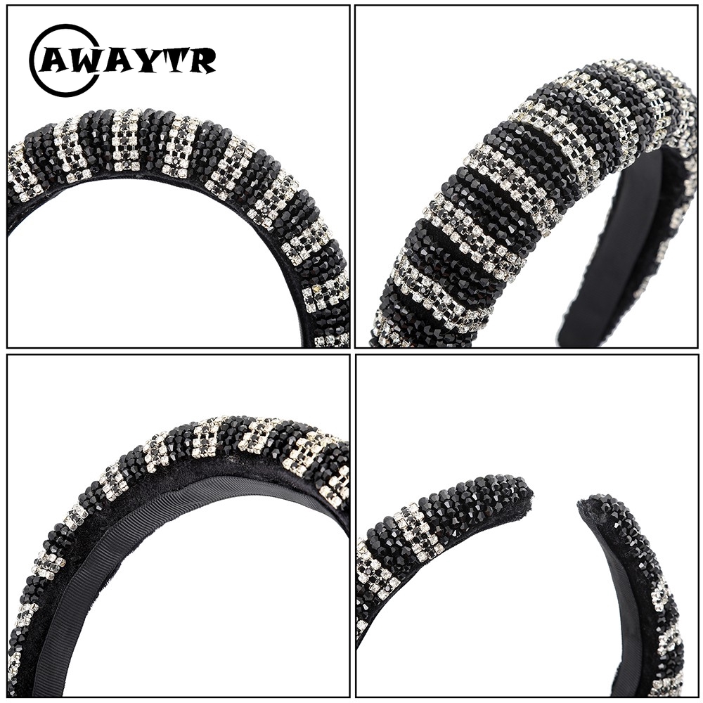 Băng đô cài tóc đính đá thanh lịch cho nữ