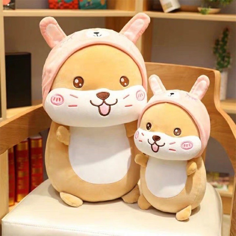 Gấu Bông Chuột hamster ,Chuột Bông Đội Mũ Siêu yêu Mềm Mịn