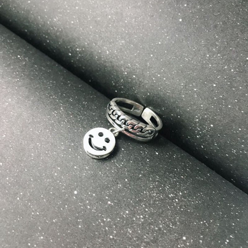 Nhẫn Hở Điều Chỉnh Được Họa Tiết Mặt Cười Thời Trang 23289