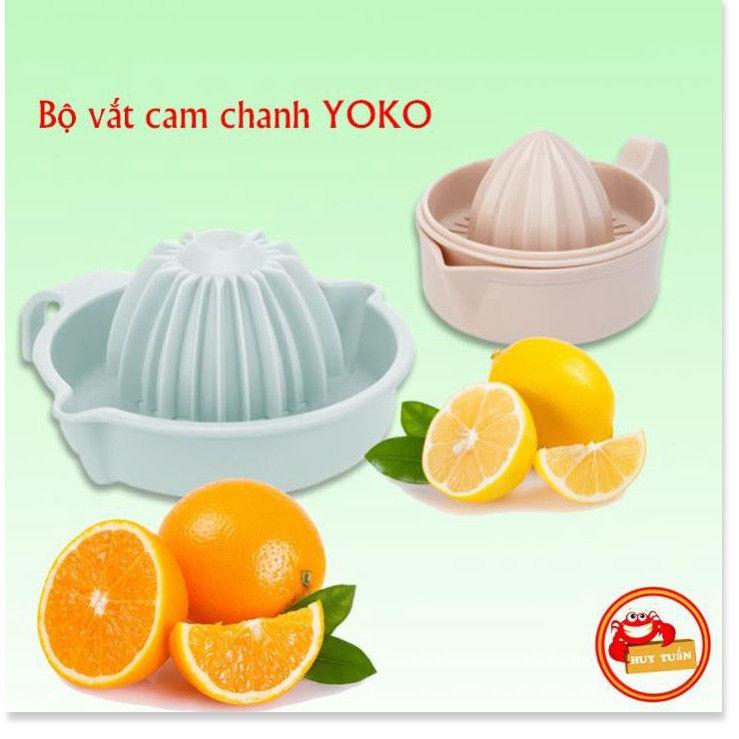 Bộ vắt cam chanh YOKO bằng nhựa nguyên sinh kháng khuẩn 2 cỡ lớn nhỏ [BM]