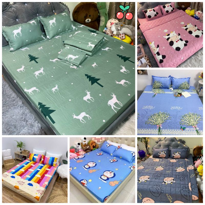 Ga Giường và 2 vỏ gối cotton poly cao cấp hàng loại 1 (được chọn mẫu) | BigBuy360 - bigbuy360.vn