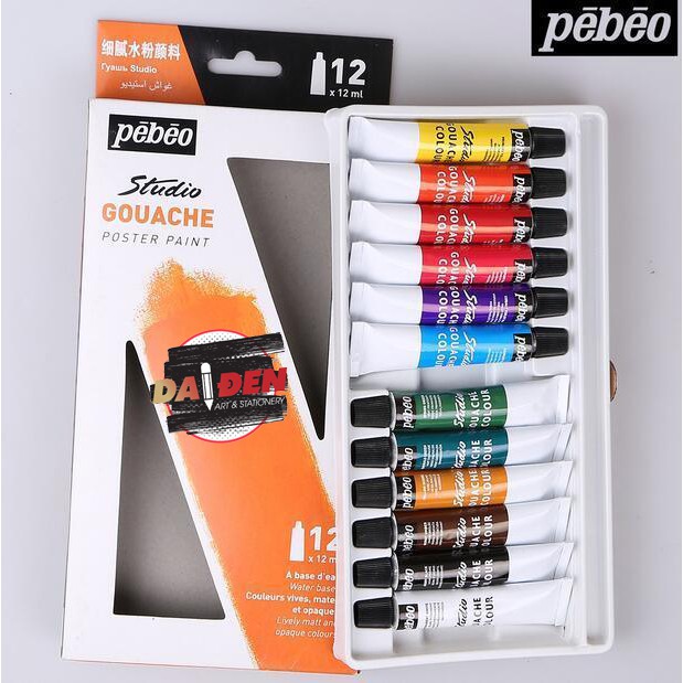 Màu  Gouache Pebeo 12 Màu Tuýp 12ml