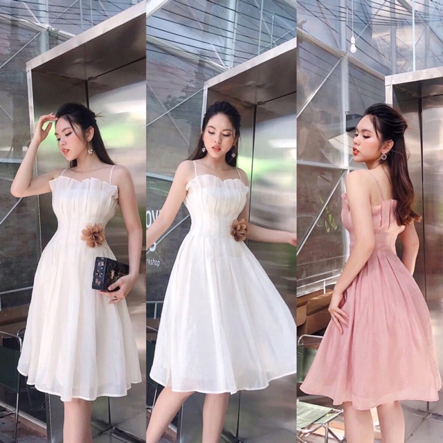 [Mã WASTMAY giảm 15% tối đa 30K đơn 150K] Đầm xoè 2 dây xếp li xốp 2 màu | BigBuy360 - bigbuy360.vn