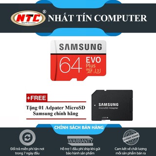 Thẻ nhớ MicroSDXC Samsung Evo Plus 64GB UHS-I U3 100MB/s (Đỏ) + Tặng Adapter Samsung