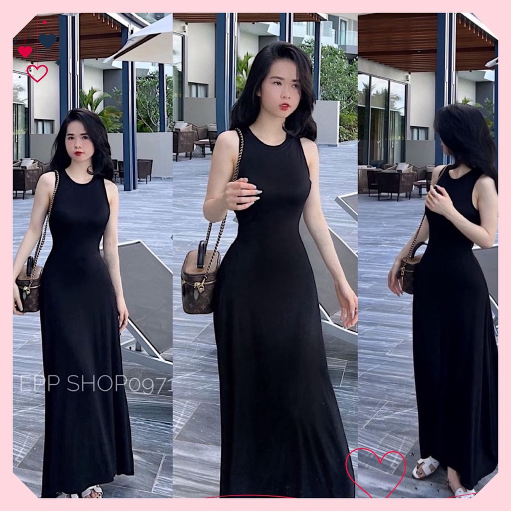 Đầm Maxi Dáng Suông Basic, Váy Balo Maxi Basic Dáng Suông Chất Cotton Lụa Siêu Mát V16 | BigBuy360 - bigbuy360.vn