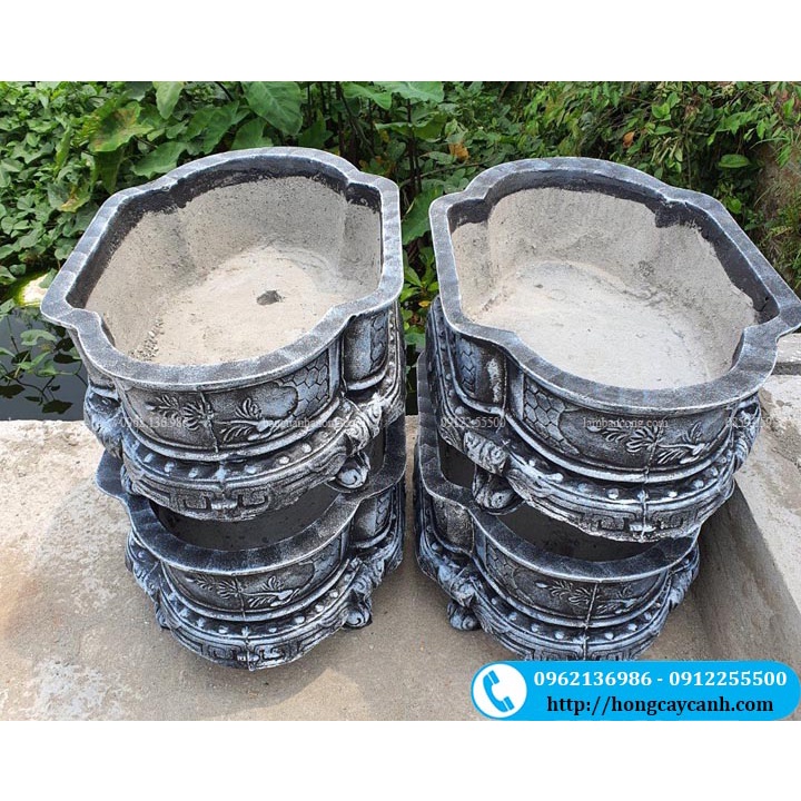 Ang xi măng bầu dục trồng cây II Ang nuôi cá II Ang trồng cây thế