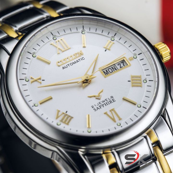 [Mã WTCHFEB giảm 20K ] [Sale] Đồng Hồ Cơ Nam Citizen Cao Cấp Lộ Máy Mặt Sau Dây Demi Automatic