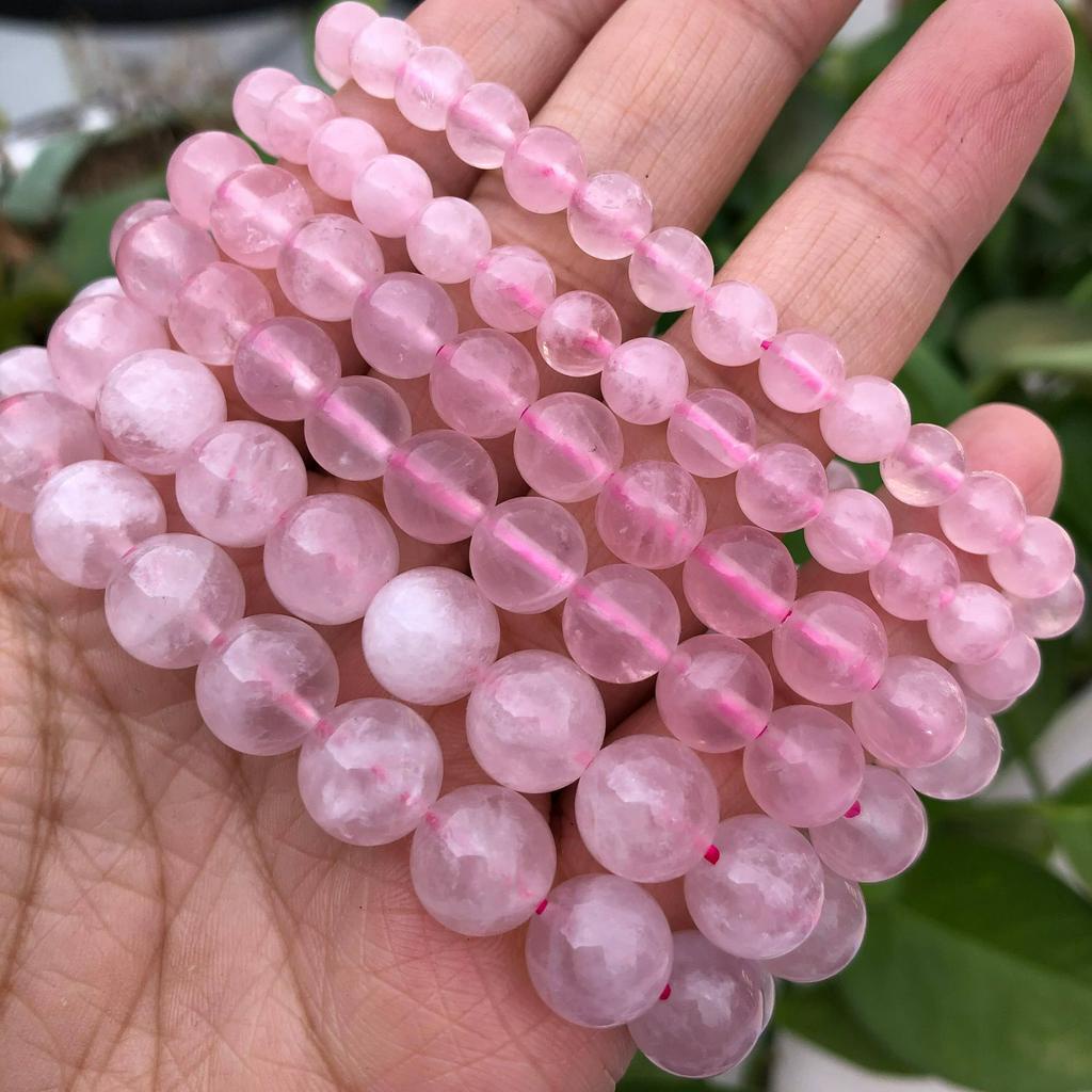 Vòng Tay Chuỗi Hạt Đá Quý Màu Hồng Tự Nhiên