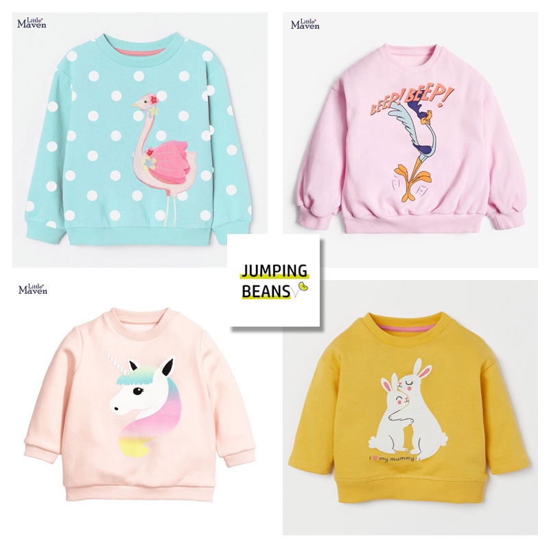 Áo nỉ họa tiết Mã 1 cho bé gái 2-7 tuổi | Jumping Beans Official Store