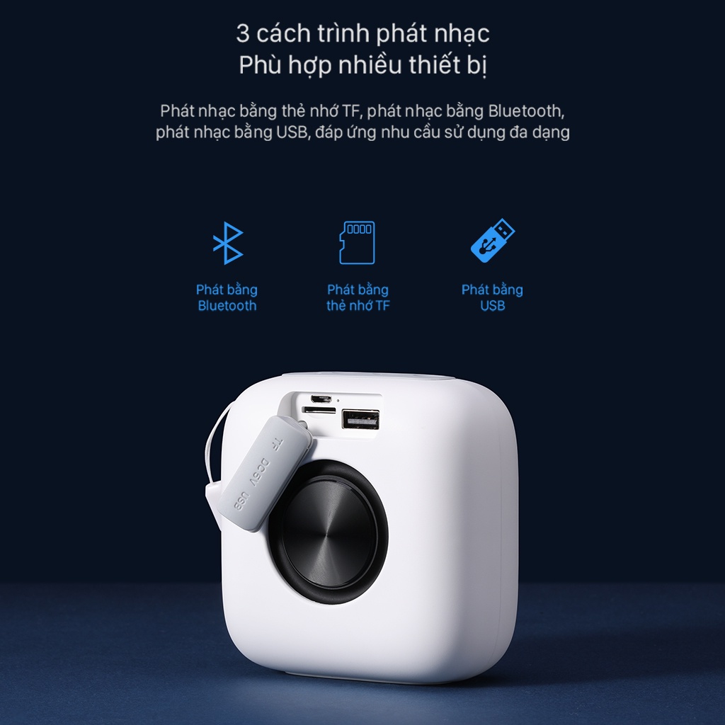 Loa Bluetooth Mini Nhỏ Gọn Tiện Lợi 5.0 VIVAN VS1 Chống Nước Âm Thanh Sống Động Hỗ Trợ Thẻ SD &amp; USB Hàng Chính Hãng