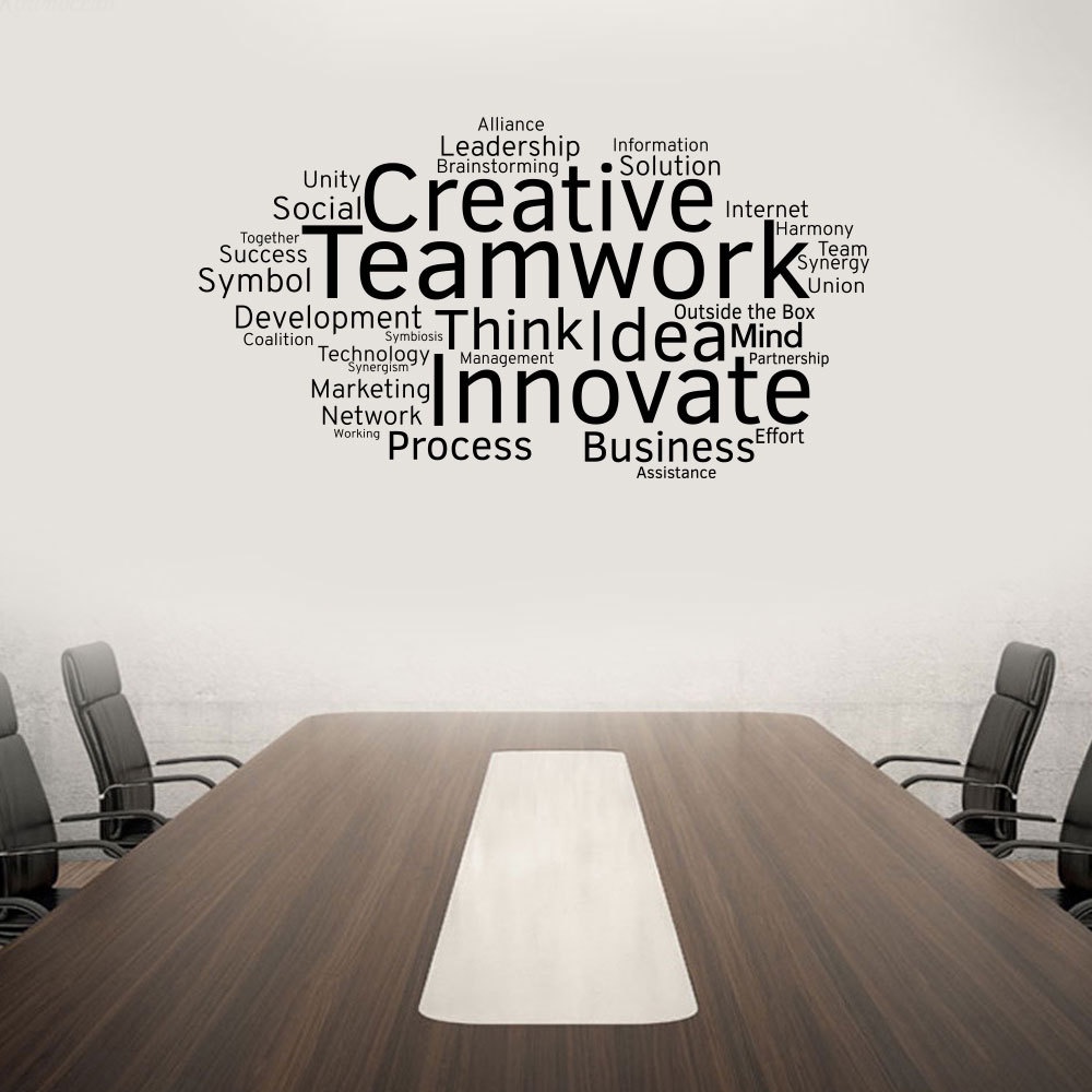 Decal tiếng anh trang trí văn phòng mẫu Teamwork số 3 (57 x 106 cm)