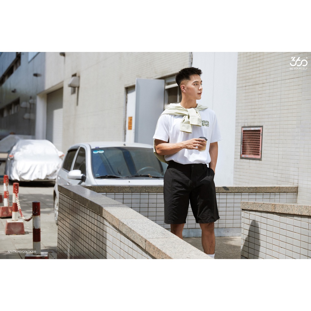 Quần short vải khaki thương hiệu thời trang nam 360Boutique - QSKTK309