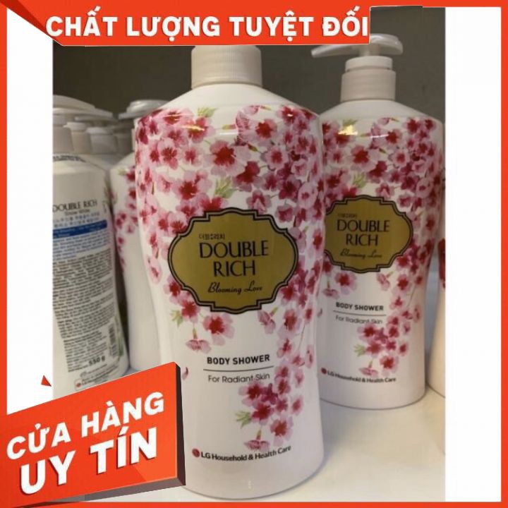 [chính hãng] Sữa tắm Double Rich 800g hoa anh đào,hoa Iris, Hương Hoa Hồng   giữ hương lâu , mùi thơm dễ chịu