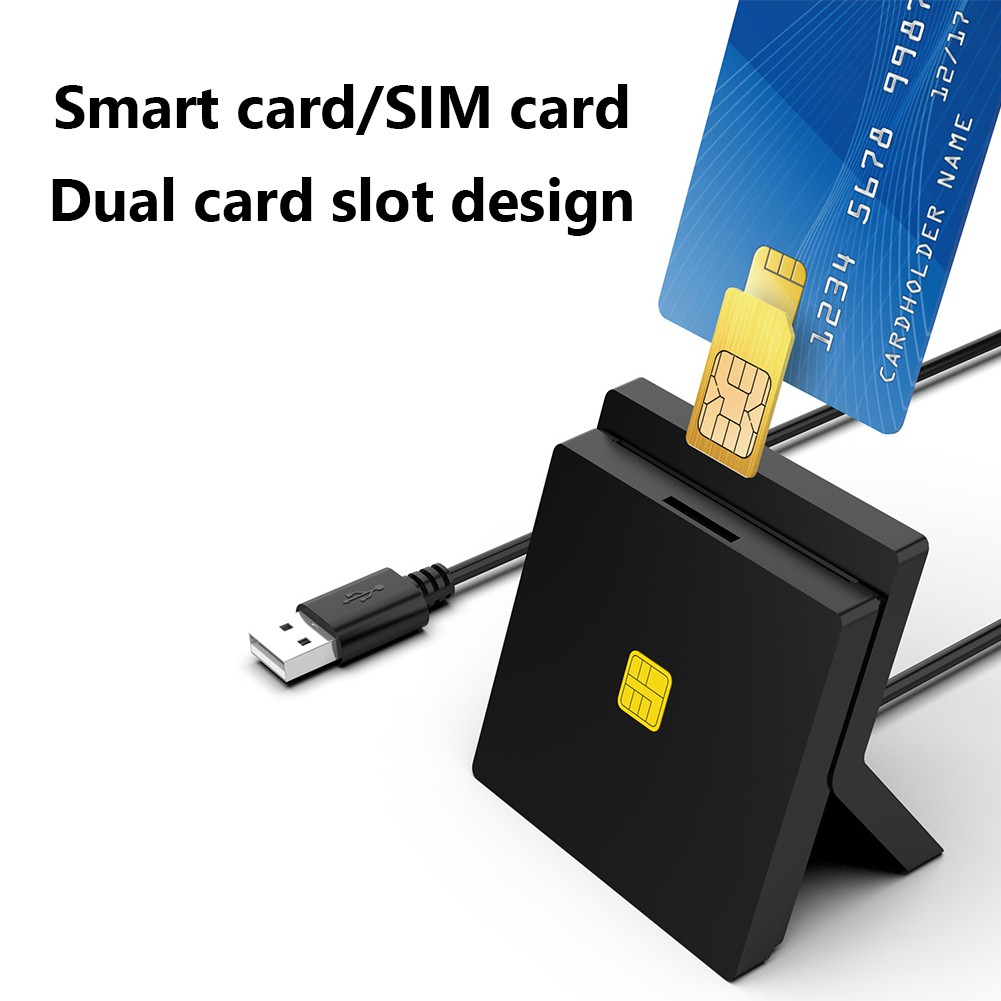 READY☆DO√Portable USB 2.0 Smart Card Reader CAC ID SIM Bank Card Adapter Connector