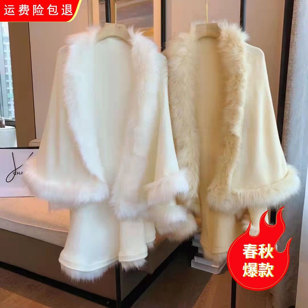 Áo choàng lông xù thời trang sang trọng dành cho nữ