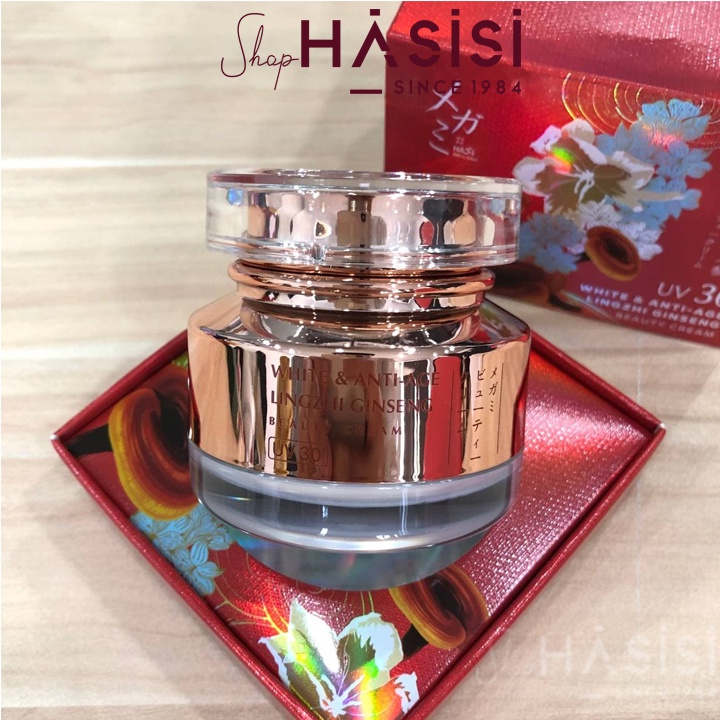 Kem Dưỡng Chống Nhăn, Tái Tạo Da HASI - White & Anti-Age Lingzhi Ginseng Beauty Cream 15g