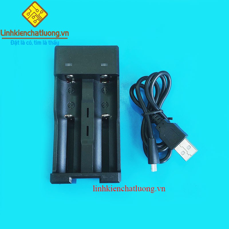 Bộ sạc 2 PIN lithium 3.7V qua cổng USB (18650,14500,16340)