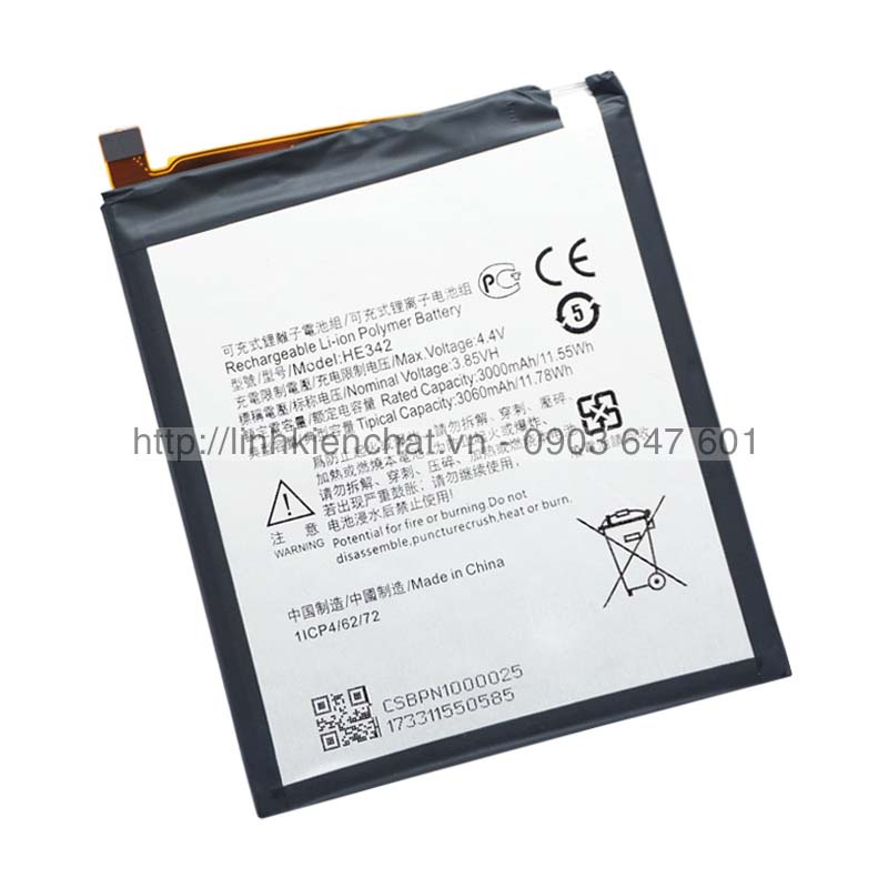 Pin Nokia 6.1 Plus X6 TA-1116 3000mAh Zin - Hàng nhập Khẩu