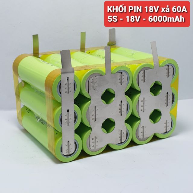 Achun.vn - KHỐI PIN 5S-18V - 6.000mah Xả 60A dùng Cell Lishen