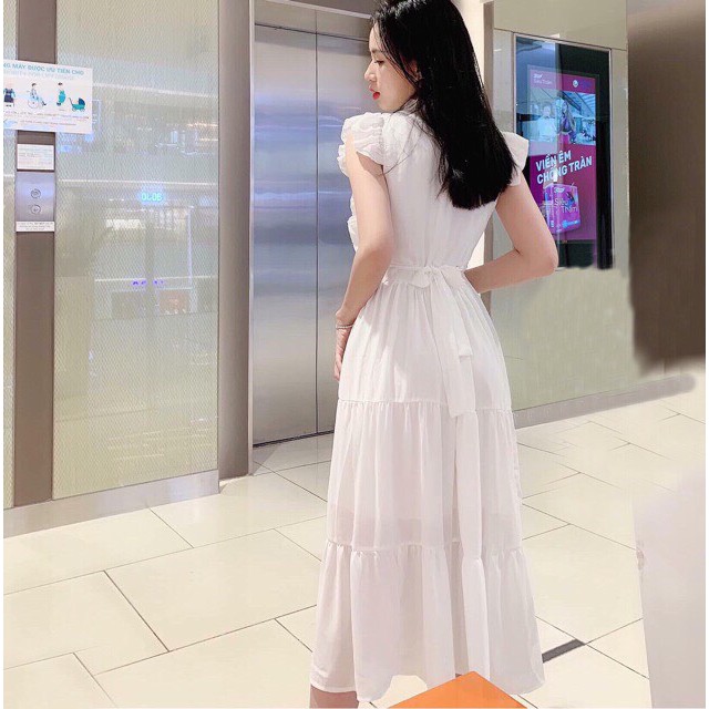 [ẢNH THẬT CUỐI] DM010 - Đầm Maxi Form Xòe Phối Bèo Cột Nơ Lưng | BigBuy360 - bigbuy360.vn
