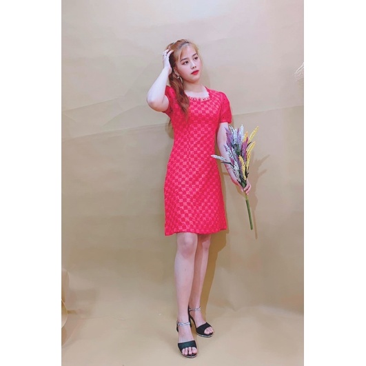 Đầm Liền Ngắn Tay Kẻ Caro - Váy Liền Tay Ngắn Cao Cấp - Chất Liệu Thun Lạnh - Nhiều màu | BigBuy360 - bigbuy360.vn