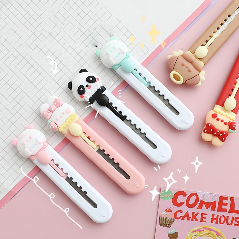 Dao Rọc Giấy Cute, Dao Rọc Giấy Mini Đầu Thú Dễ Thương, Văn Phòng Phẩm Xinh Xắn