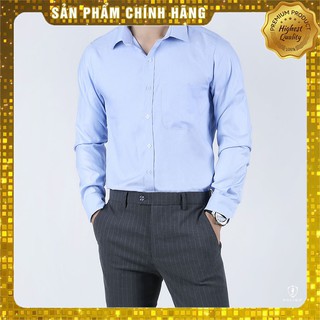 { Sơ Mi Mát Mẻ Co Giãn Nhẹ } Áo Sơ Mi Dài Tay Nam POLIDO Chất Liệu Chambray Mặc Vào Mát Lạnh, Chống Nhăn Đỉnh Cao