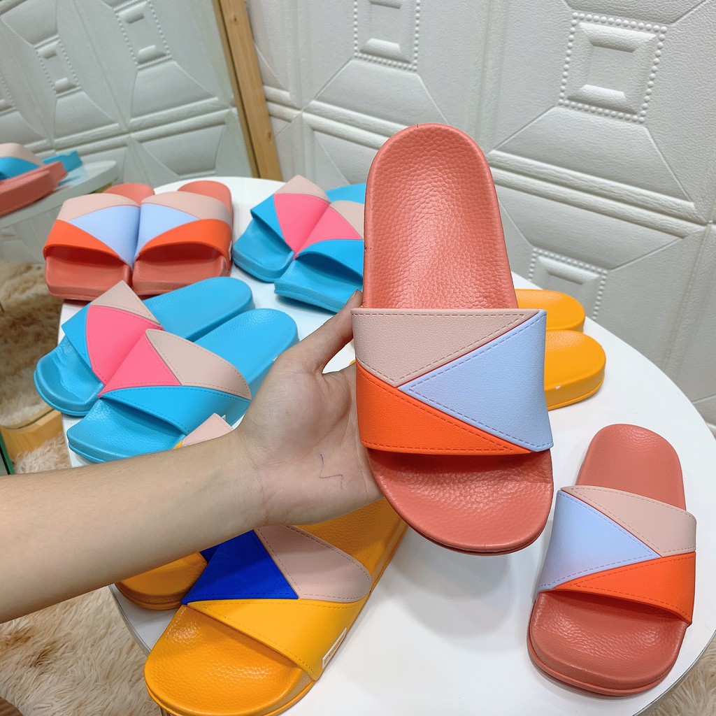 Dép nữ 3 miếng tam giác ghép lại in 3D form nhỏ 1 size 2F01