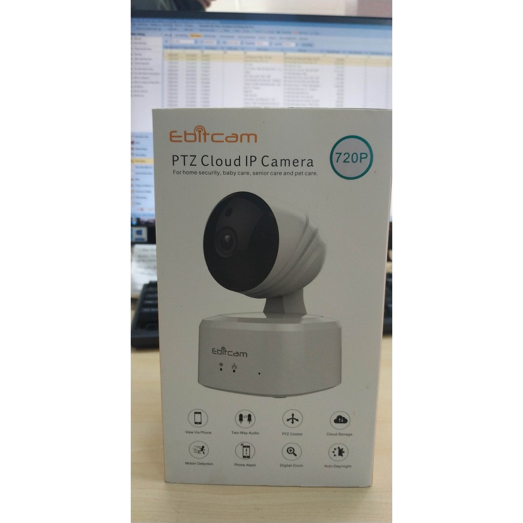 [Tặng thẻ nhớ 32GB] Camera IP Wifi EbitCAM E2 tích hợp cổng LAN HD 720p