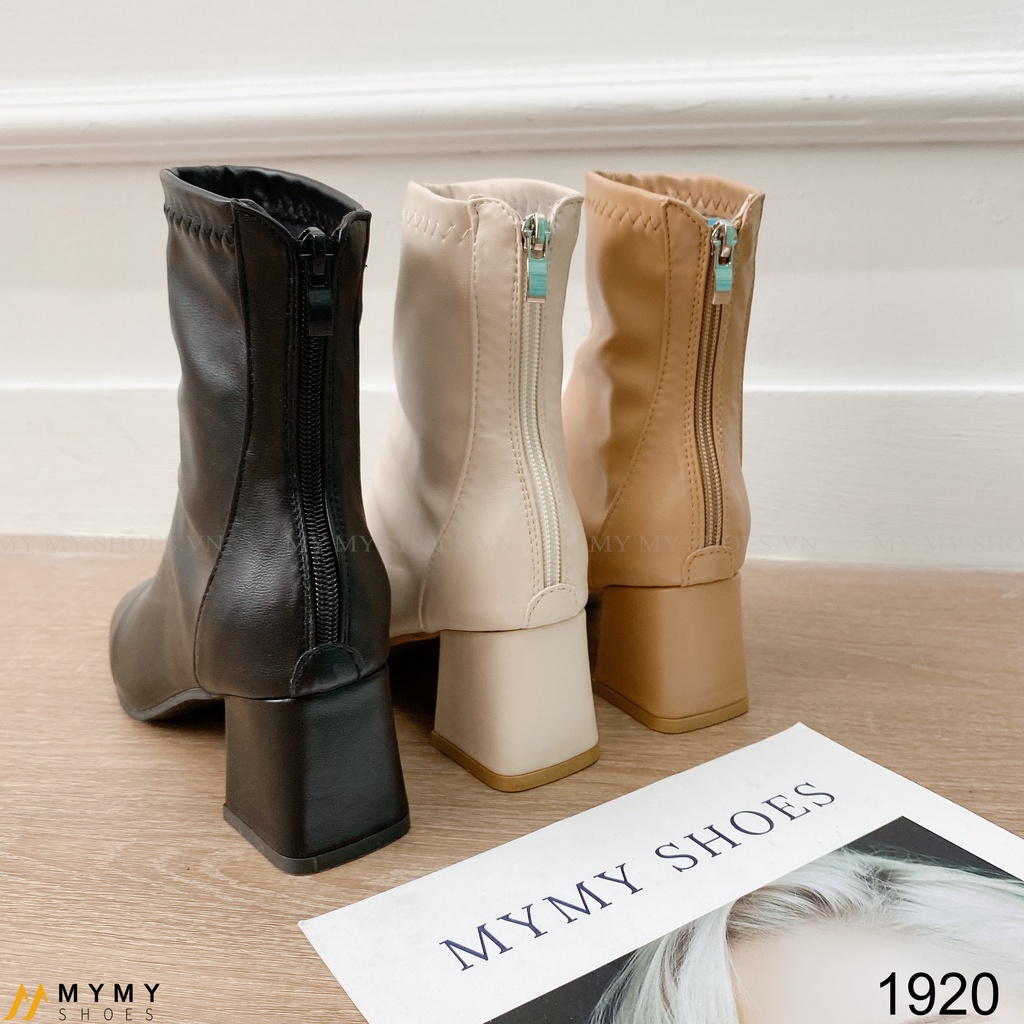 1920 Boot da lì khóa sau mũi vuông gót vuông 5p | BigBuy360 - bigbuy360.vn