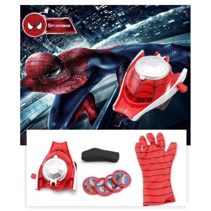 ( Sale sốc 20%) 🎁🎁 Đồ chơi găng tay siêu nhân người nhện + bộ bắn đĩa cho bé trai năng động