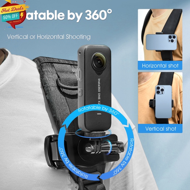 Dây Đeo Ba Lô Có Kẹp Tiện Dụng Dành Cho Máy Ảnh DJI Action 2 FIMI PALM/2 Pocket Insta360 ONE/X