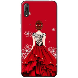Ốp lưng Huawei Y7 Pro 2019, Y9 2019, Y9 Prime 2019 in hình Cô gái váy đỏ áo đen