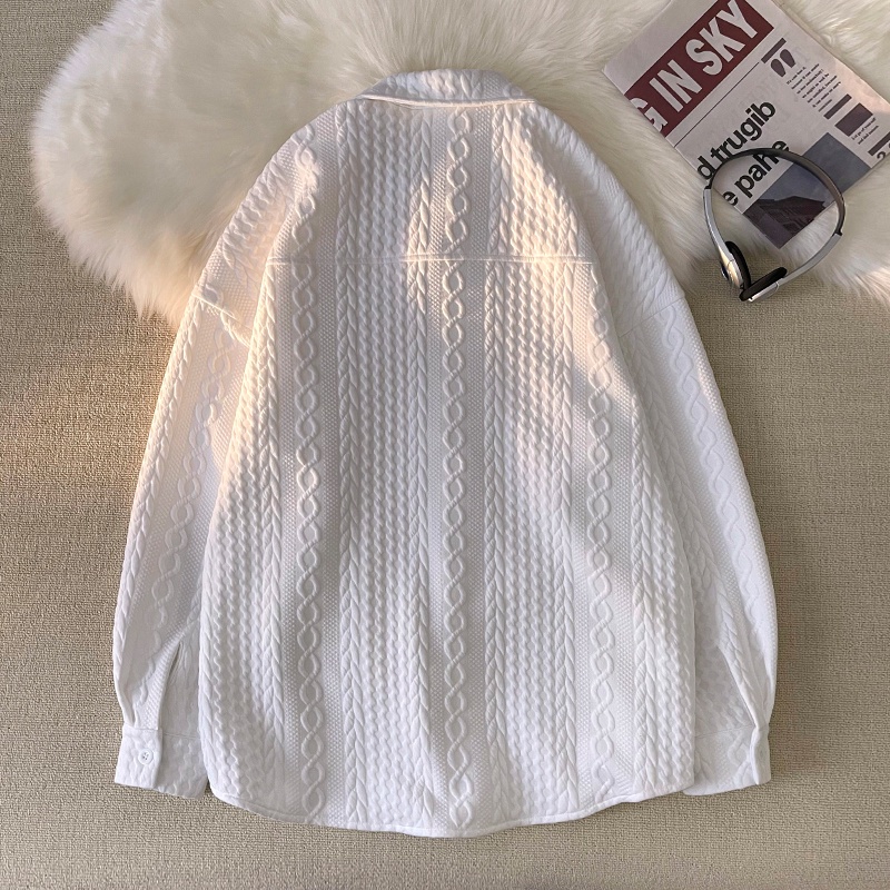 Áo Sơ Mi Dài Tay Dáng Rộng Dập Nổi Họa Tiết Naiche Thời Trang Xuân Thu Cho Nam