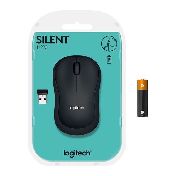 Chuột Không Dây 𝓕𝓡𝓔𝓔𝓢𝓗𝓘𝓟 Mouse Ko Dây Logitech Silent M220 (BH 6 Tháng) SPTECH COMPUTER