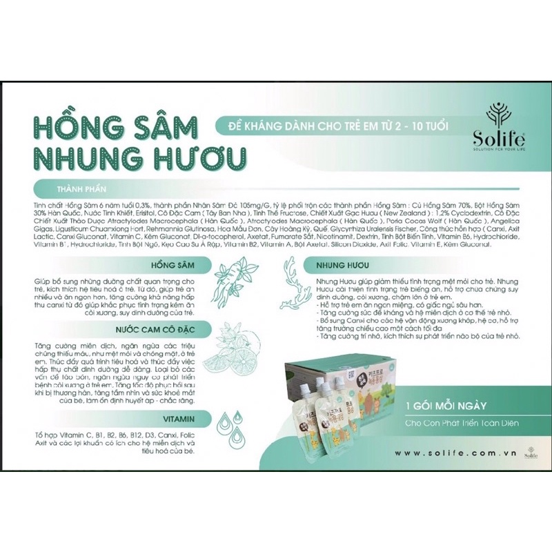 HỒNG SÂM HÀN QUỐC BABY SOLIFE