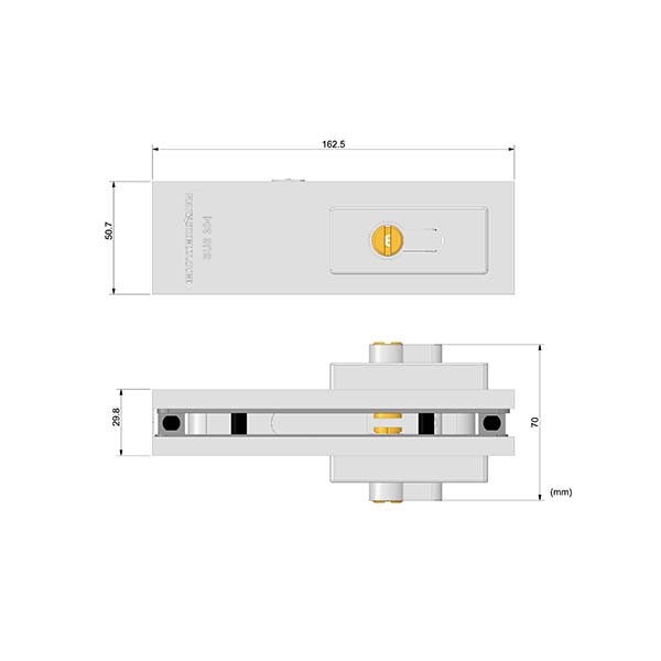 Khóa cửa kính Huy Hoàng 05/ 05 vàng, khóa kẹp chân kính, khóa cửa thủy lực