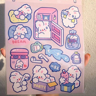 Hình Dán Thỏ Bông Dễ Thương