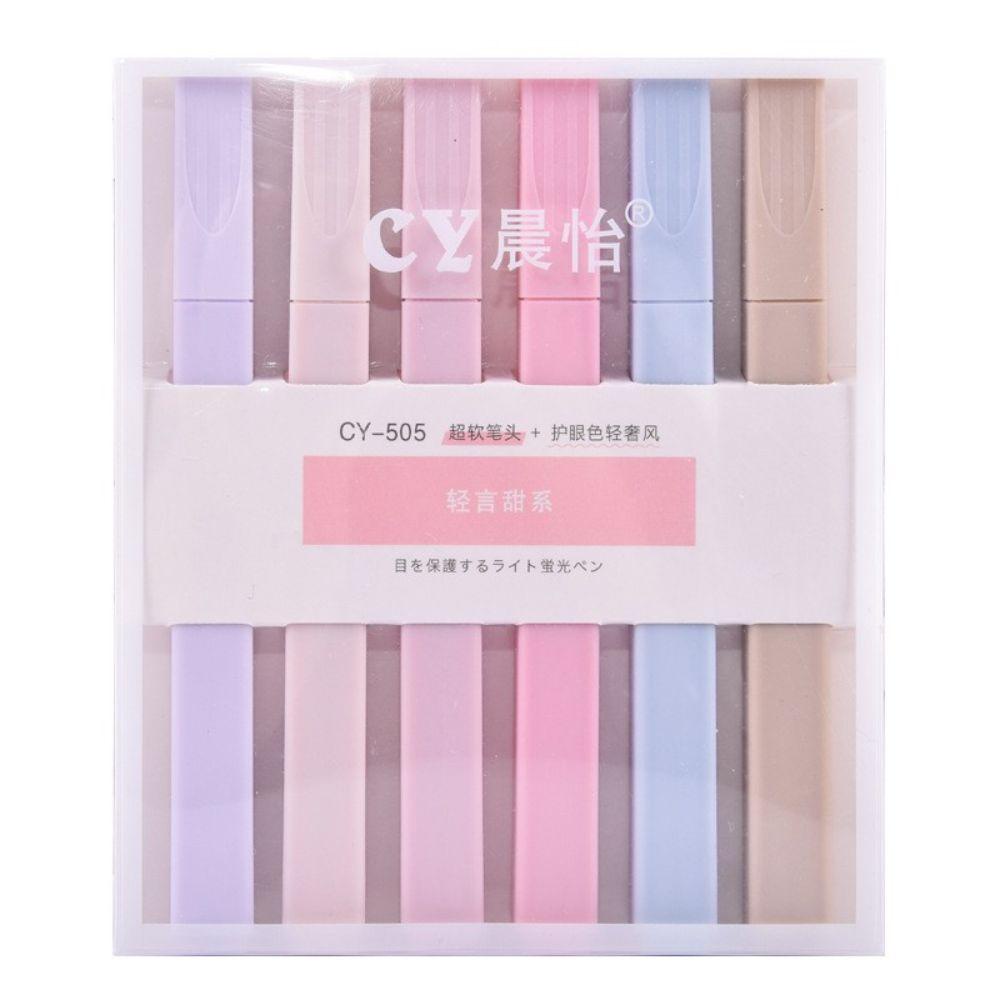 Set 6 Bút Đánh Dấu Bảo Vệ Mắt Dành Cho Học Sinh / Văn Phòng