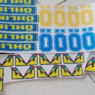Logo hình dán combo 20 sticker đôi mắt,  ohlins,  racing,