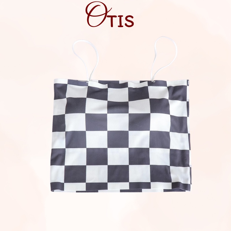 Áo Croptop Lụa Caro Có Đệm Mút Mỏng Cực Xinh Cá Tính Cho Nàng OTIS - 608