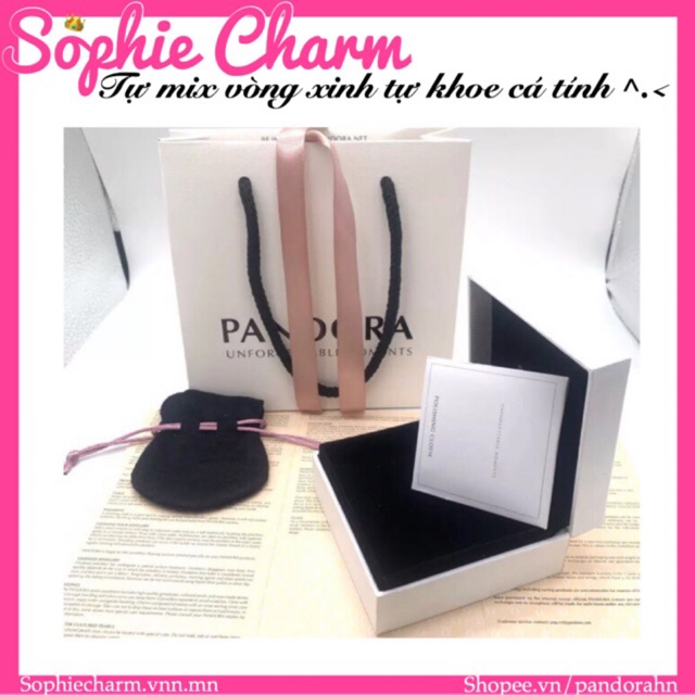 [Tặng 10 chặn cao su/set] Hộp quà tặng bộ túi hộp Pan đựng vòng charm | BigBuy360 - bigbuy360.vn