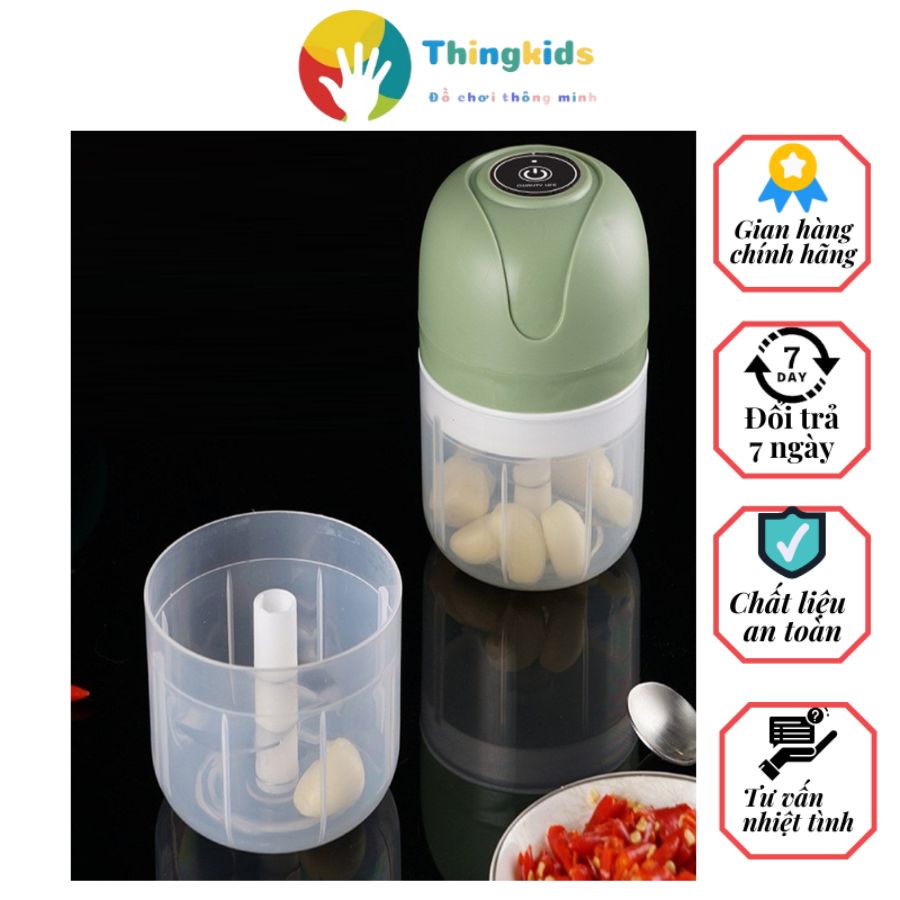 Máy Xay Đồ ăn dặm cho bé, Xay Tỏi Ớt Cầm Tay 250ml - Thingkids