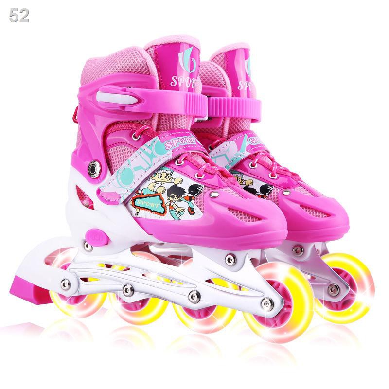 Giày trượt patin dành cho người mới bắt đầu trẻ em trọn bộ 3-4-5-6-10 tuổi nam và nữ có thể điều chỉnh nhấp nháyB