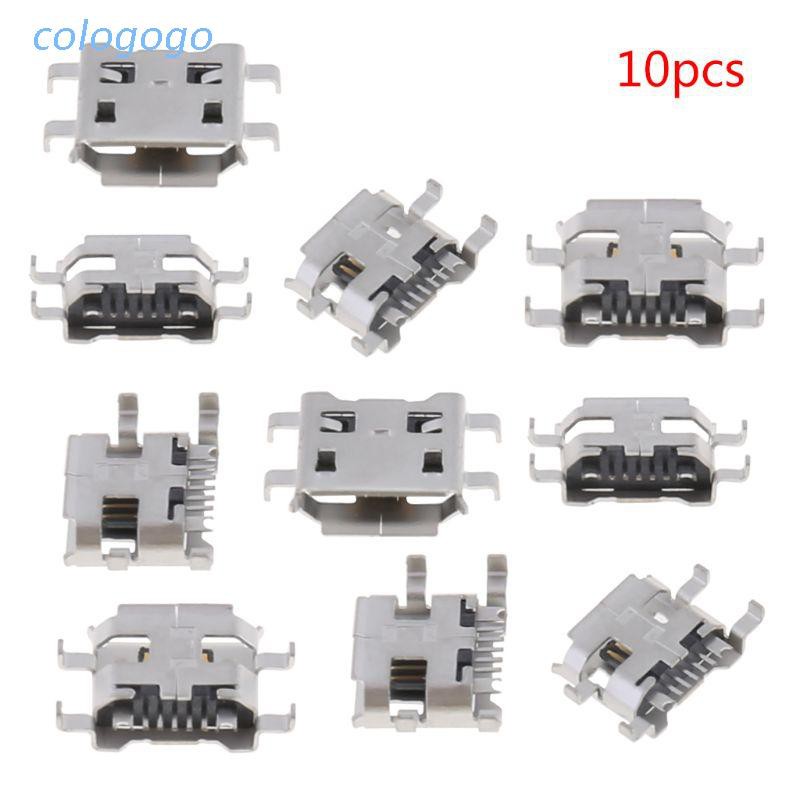 Set 10 Đầu Nối Micro Usb Type B 5 Pin Female Smd 4 Pin Chất Lượng Cao